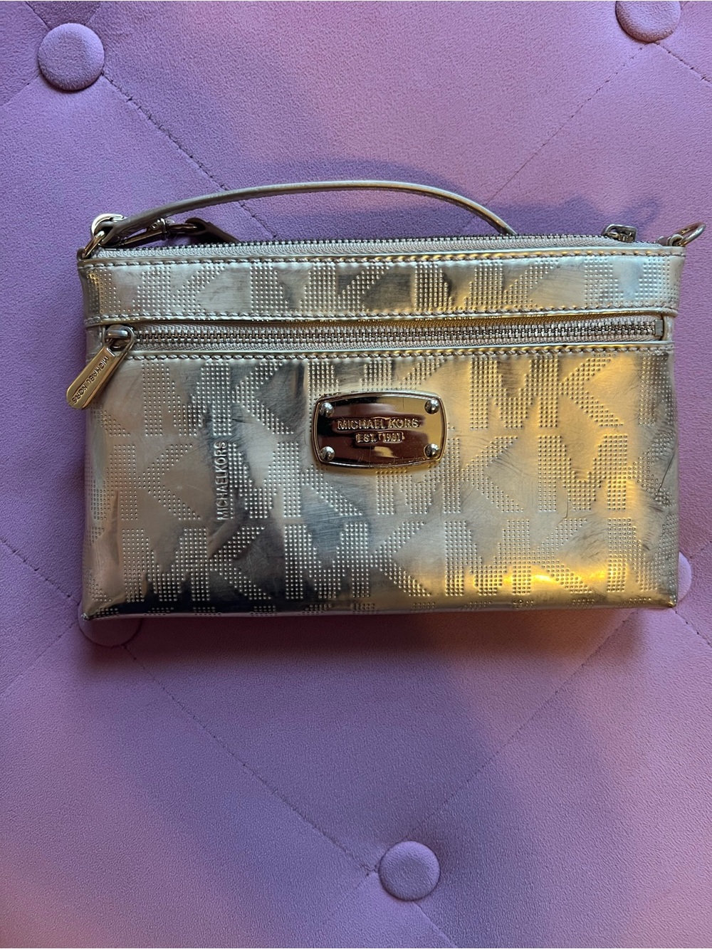 Michael Kors Metallic Gold Wristlet Clutch